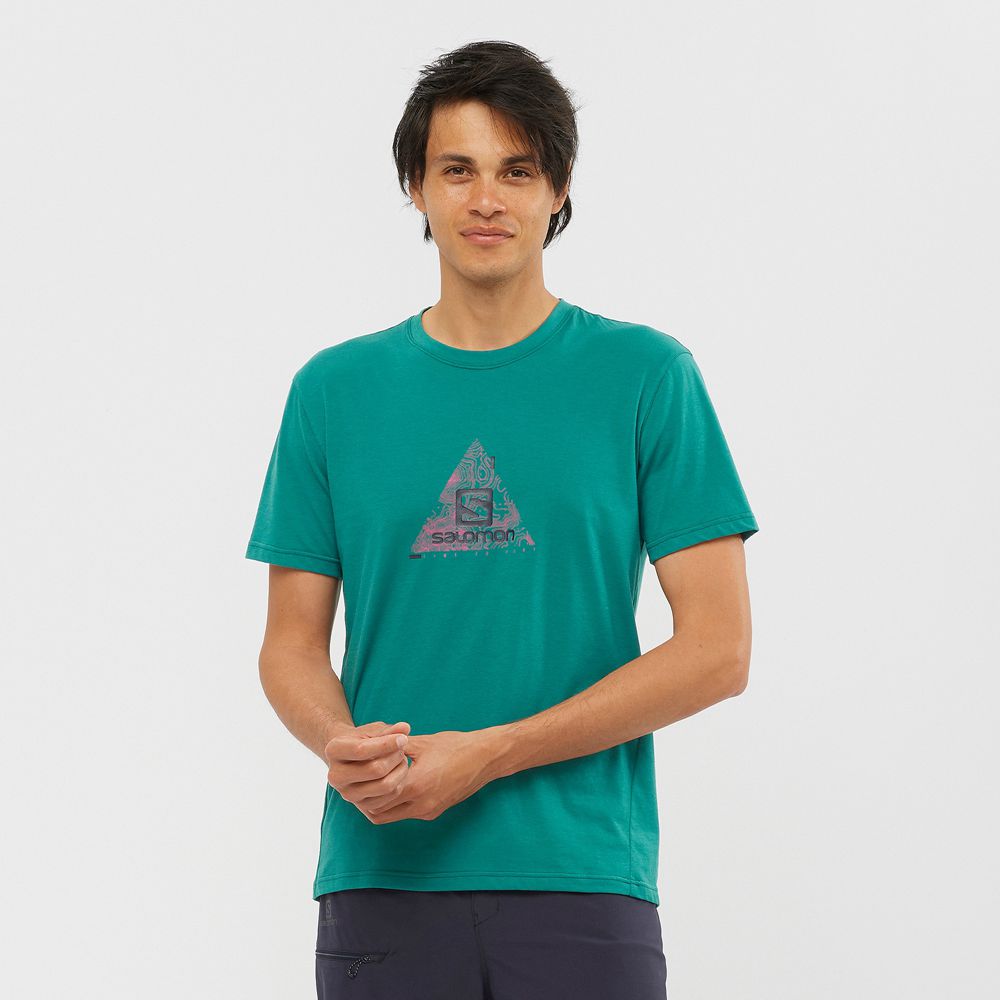 Salomon OUTRACK BLEND Camisetas Hombre - Verde - Colombia (95084-SMQZ)